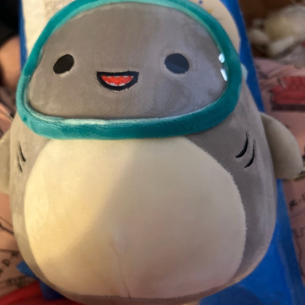Gordon the shark squishmallow shark with goggles
